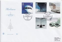 2002-05-02 Airliners Stamps Heathrow Airport FDC (89241)