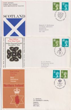 1976-01-14 Regional Definitive Stamps x3 FDC (89451)