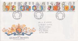 1998-02-24 Queen's Beasts Stamps Cardiff FDC (89552)