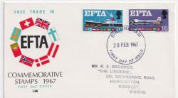 1967-02-20 EFTA Stamps Birmingham FDC (89801)
