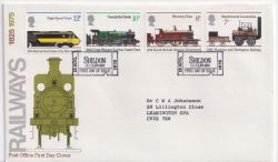 1975-08-13 Railways Stamps Shildon FDC (89812)