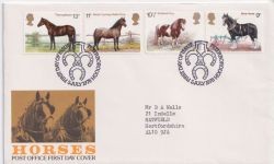1978-07-05 Horses Stamps Peterborough FDC (89855)