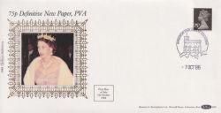 1986-10-07 75p Definitive New Paper Windsor FDC (90000)