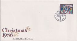 1986-12-02 Christmas Stamp Glastonbury FDC (90229)