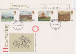 1979-06-06 Horse Racing Stamps Bristol FDC (90404)