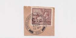 1924-05-12 KGV Wembley Stamp Used on Piece (90412)