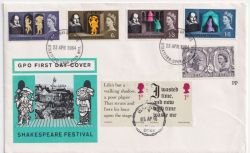 1964-04-23 Shakespeare Stamps Doubled 2016 FDC (90470)