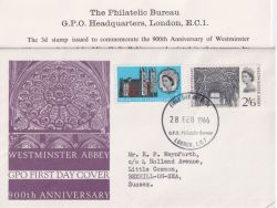 1966-02-28 Westminster Abbey Bureau EC1 FDC (90492)