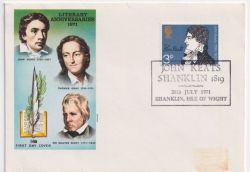 1971-07-28 John Keats Stamp Shanklin IOW FDC (90494)