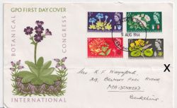 1964-08-05 Botanical Congress Stamps London FDC (90496)