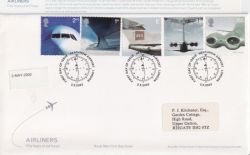 2002-05-02 Airliners Stamps Heathrow Airport FDC (90609)