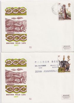 1977-10-05 Wildlife Stamps X 5 Benham FDC (90719)