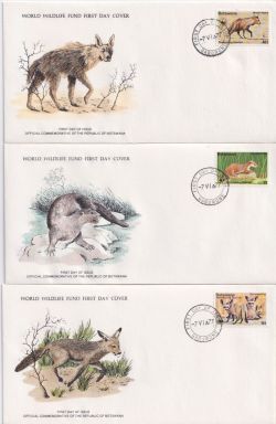1977 Botswana Wildlife Stamps x 3 FDC (90882)
