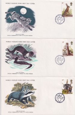 1977-10-05 Wildlife Stamps x 5 FDC (90886)