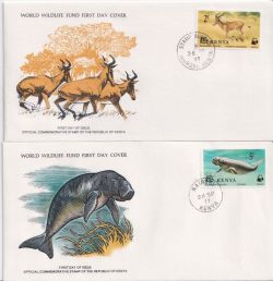 1977 Kenya World Wildlife Stamps x 2 FDC (90888)