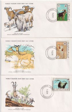 1978 Mauritania World Wildlife Stamps x 3 FDC (90891)