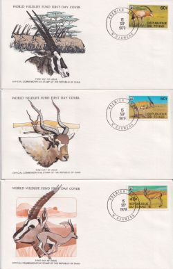 1979 Chad World Wildlife Stamps X 3 FDC (90911)