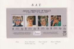 British Antarctic 1998 Princess Diana M/Sheet MNH (91122)