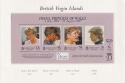 British Virgin Islands 1998 Princess Diana M/Sheet MNH (91124)