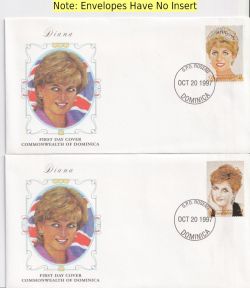 1997-10-20 Dominica Princess Diana Stamps x 2 FDC (91191)