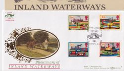 1993-07-20 Inland Waterways Brecon Powys Silk FDC (91318)
