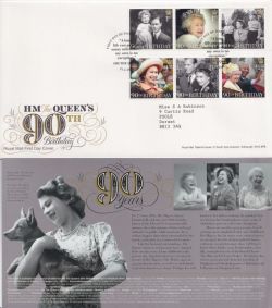 2016-04-21 Queens 90th Stamps Windsor FDC (92300)