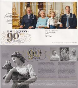 2016-04-21 Queens 90th M/S Stamps Windsor FDC (92301)