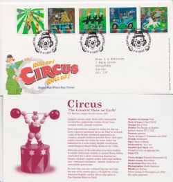 2002-04-09 Circus Stamps Clowne FDC (92385)