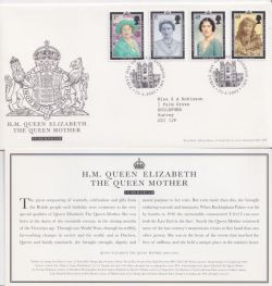 2002-04-25 Queen Mother Stamps London SW1 FDC (92386)