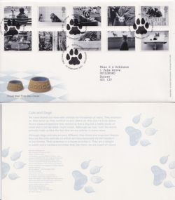 2001-02-13 Cats and Dogs Stamps Petts Wood FDC (92402)