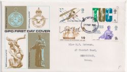 1968-05-29 Anniversaries Stamps Romford FDC (92499)