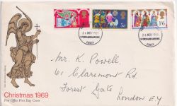 1969-11-26 Christmas Stamps Ilford FDC (92535)