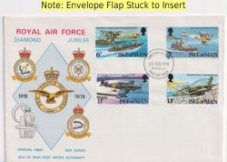 1978-02-28 IOM RAF Diamond Jubilee Stamps FDC (92561)