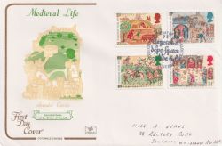 1986-06-17 Medieval Life Stamps Gloucester FDC (92569)