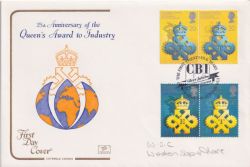 1990-04-10 Queens Award Stamps London WC1 FDC (92631)