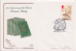 1990-07-10 Thomas Hardy Stamp Dorchester FDC (92633)