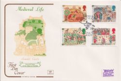 1986-06-17 Medieval Life Stamps Battle FDC (92699)