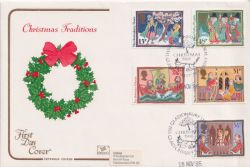 1986-11-18 Christmas Stamps Glastonbury FDC (92706)