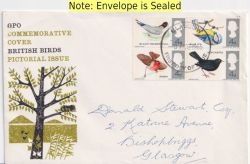 1966-08-08 British Birds Stamps Phos Glasgow FDC (92816)