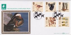 1996-03-12 Wildfowl and Wetlands Stamps Malltraeth FDC (92837)