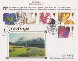 1997-01-06 Greetings Flower Stamps Kew FDC (92863)