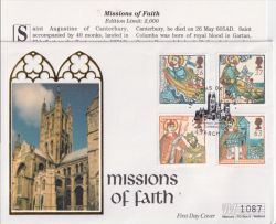 1997-03-11 Missions of Faith Stamps Canterbury FDC (92866)