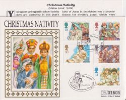 1994-11-01 Christmas Stamps Nasareth Silk FDC (92895)