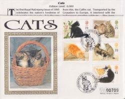 1995-01-17 Cats Stamps Catshill FDC (92896)