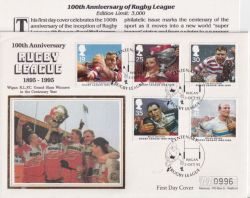 1995-10-03 Rugby League Stamps Wigan FDC (92905)