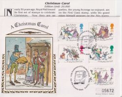 1993-11-09 Christmas Stamps London FDC (92916)