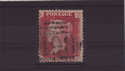 1858-79 SG43/4 1 d red pl 78 QE used (QV274)