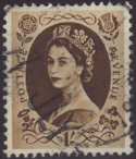 1952-54 Wilding SG529 1s bistre-brown used (SG529)